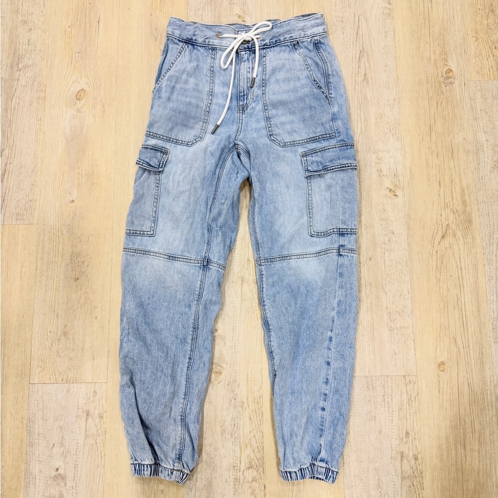 American Eagle denim joggers, high-waisted, size 2